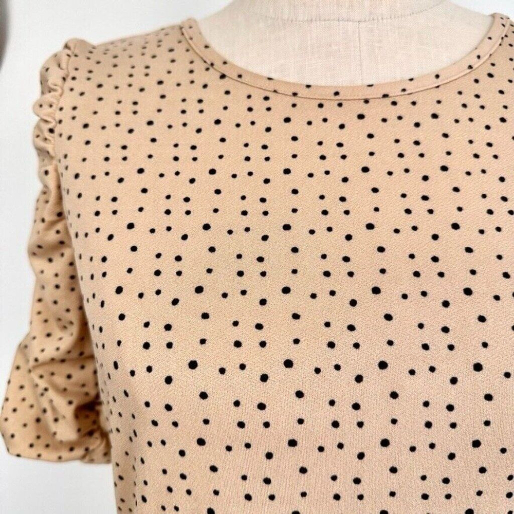 Jules & Leopold Women's Half Sleeve Ruched Top Womens Sz Small Beige Nude - Picture 3 of 9